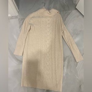 Cream colour Fall sweater dress